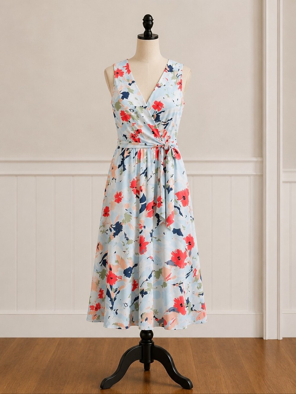 Anne Klein Bright Water Combo Floral Dress